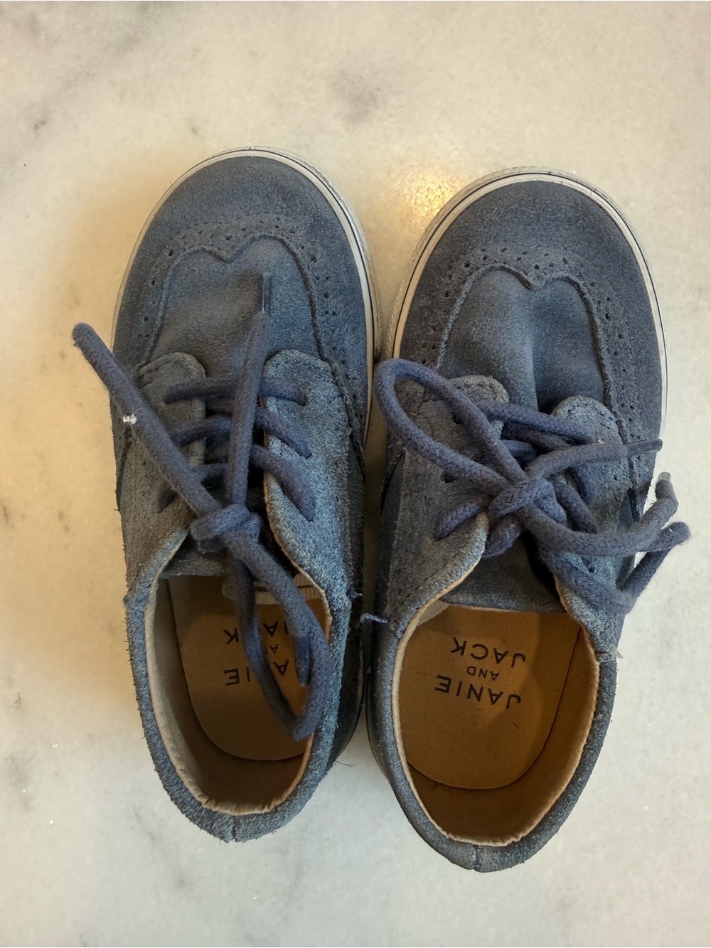 Janie and Jack Kids' Navy Suede Lace-Up Shoes Size 9